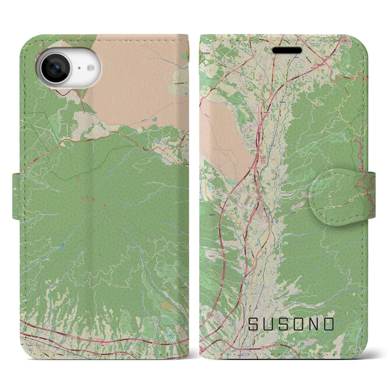 【裾野(静岡県)】地図柄iPhoneケース(手帳タイプ)