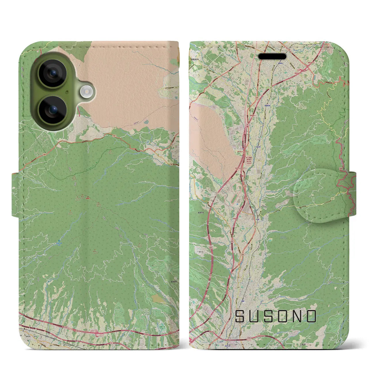 【裾野(静岡県)】地図柄iPhoneケース(手帳タイプ)