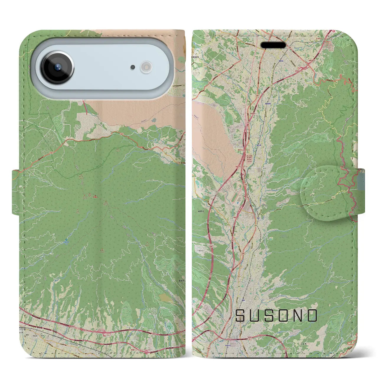 【裾野(静岡県)】地図柄iPhoneケース(手帳タイプ)