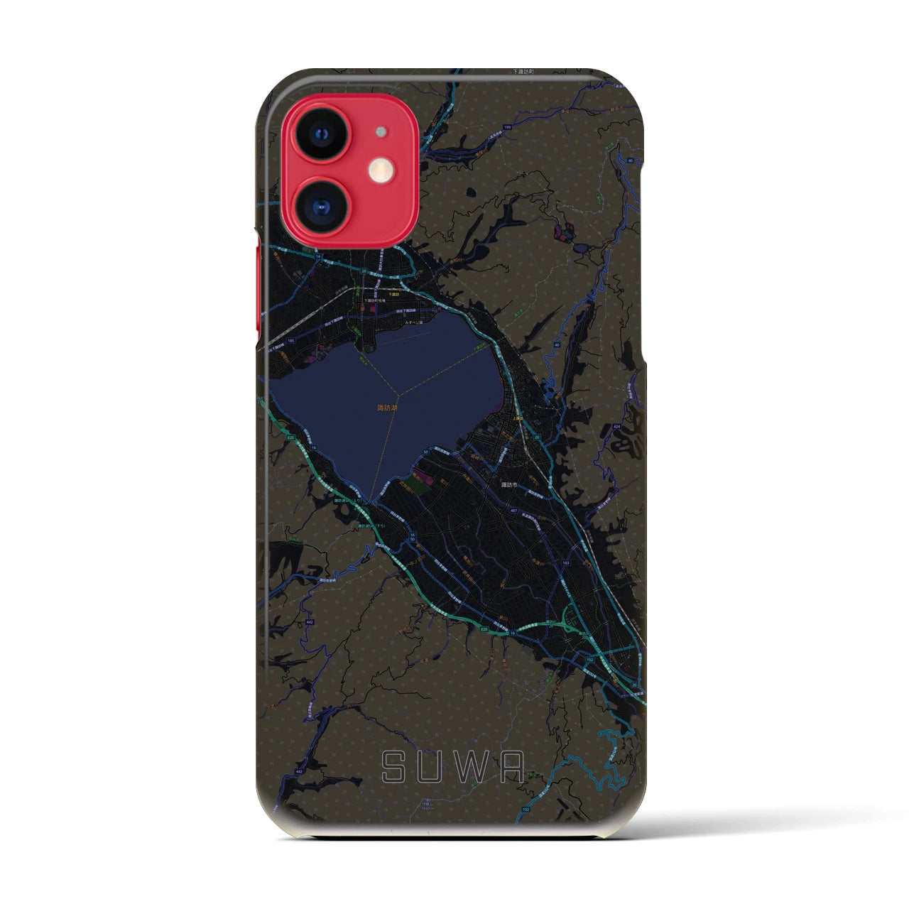 【諏訪(長野県)】地図柄iPhoneケース(バックカバータイプ)