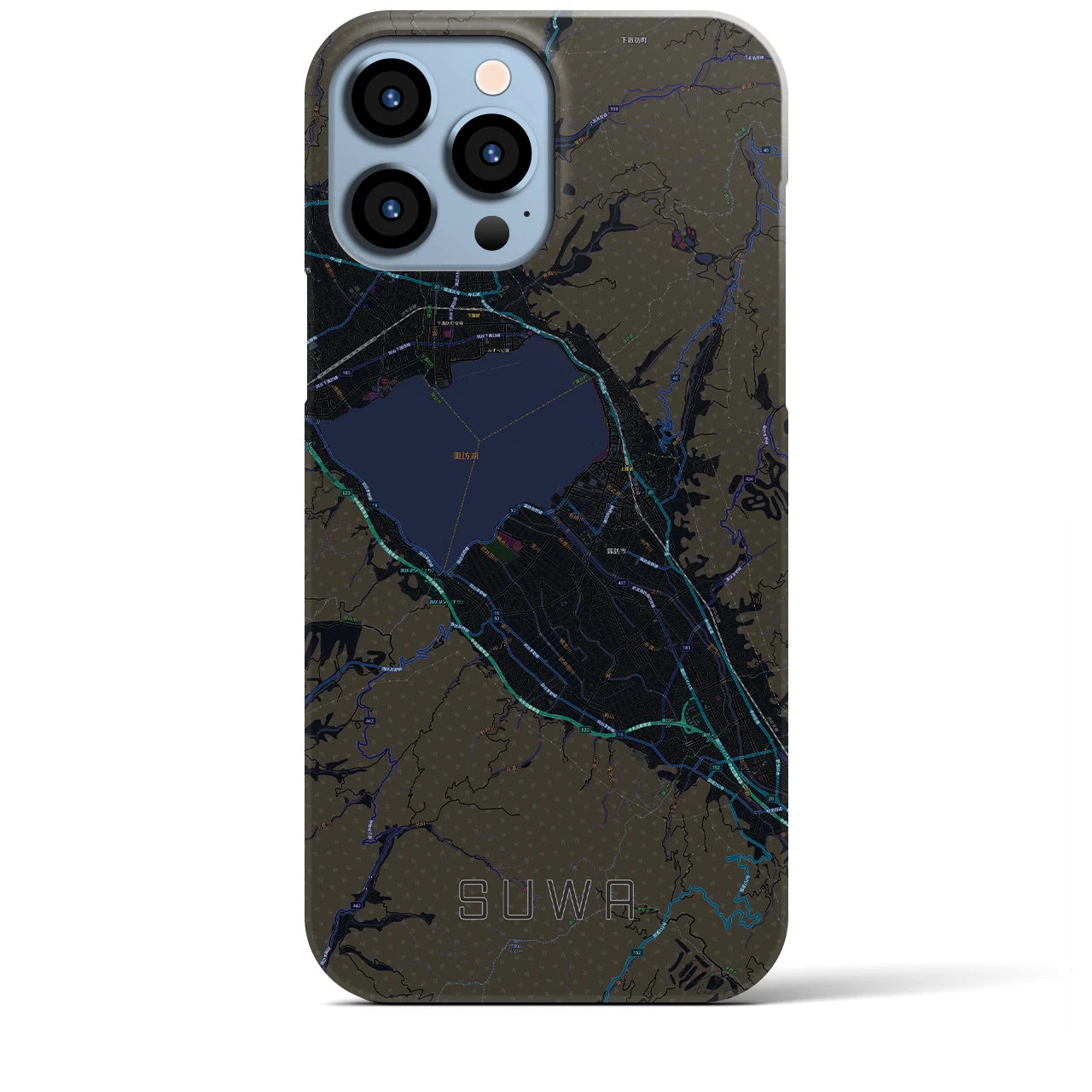 【諏訪(長野県)】地図柄iPhoneケース(バックカバータイプ)