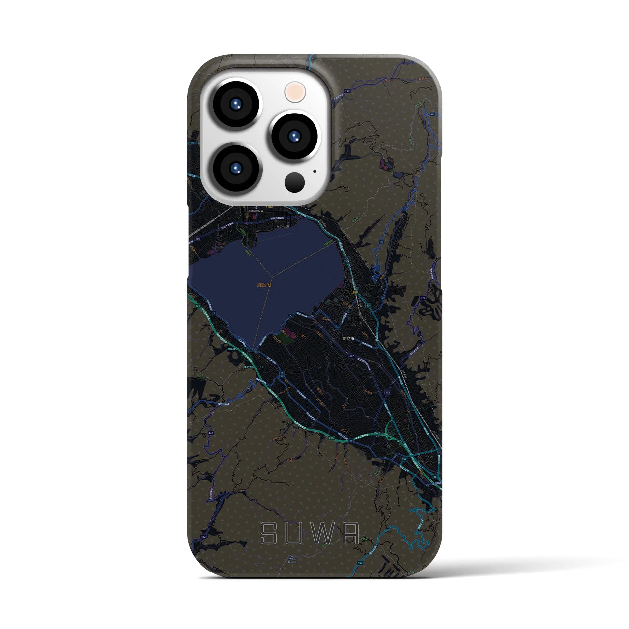 【諏訪(長野県)】地図柄iPhoneケース(バックカバータイプ)