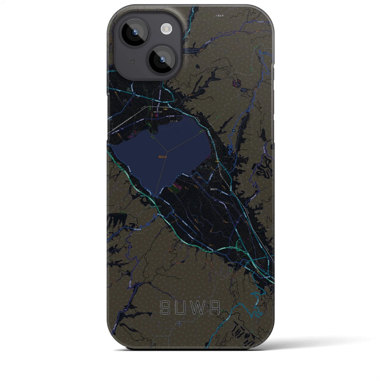 【諏訪(長野県)】地図柄iPhoneケース(バックカバータイプ)