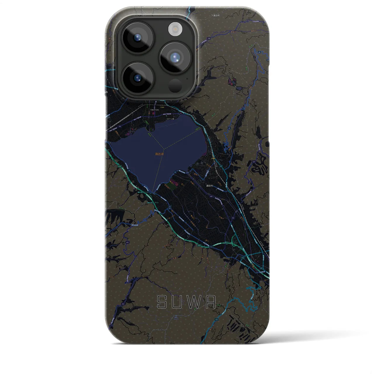 【諏訪(長野県)】地図柄iPhoneケース(バックカバータイプ)