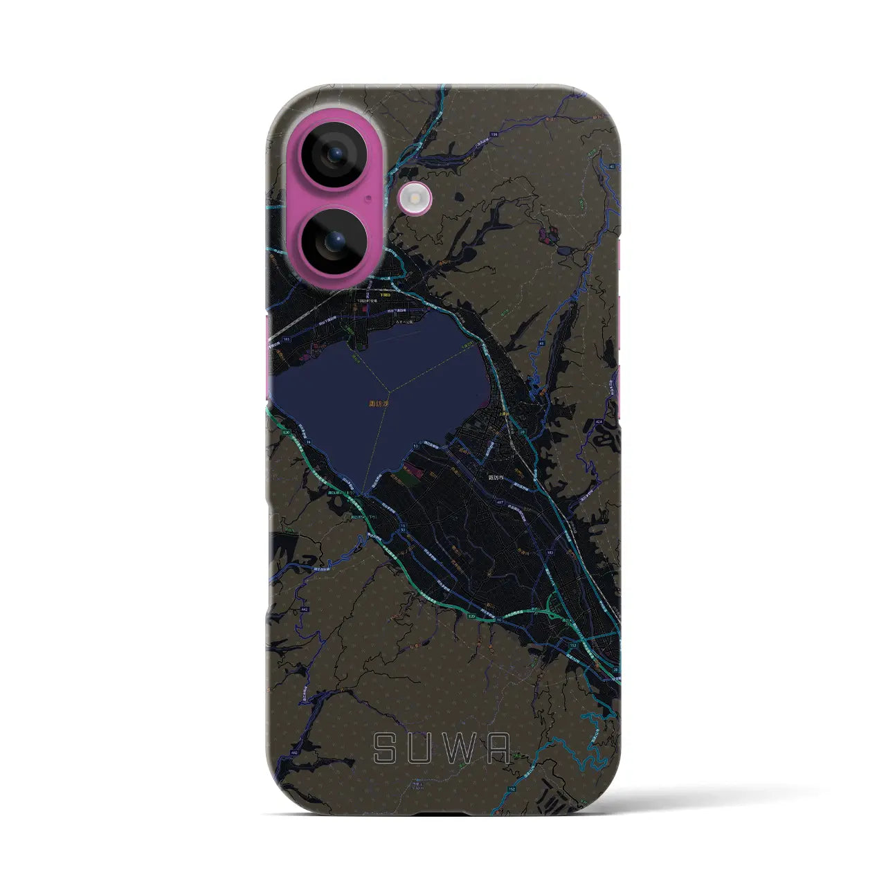 【諏訪(長野県)】地図柄iPhoneケース(バックカバータイプ)