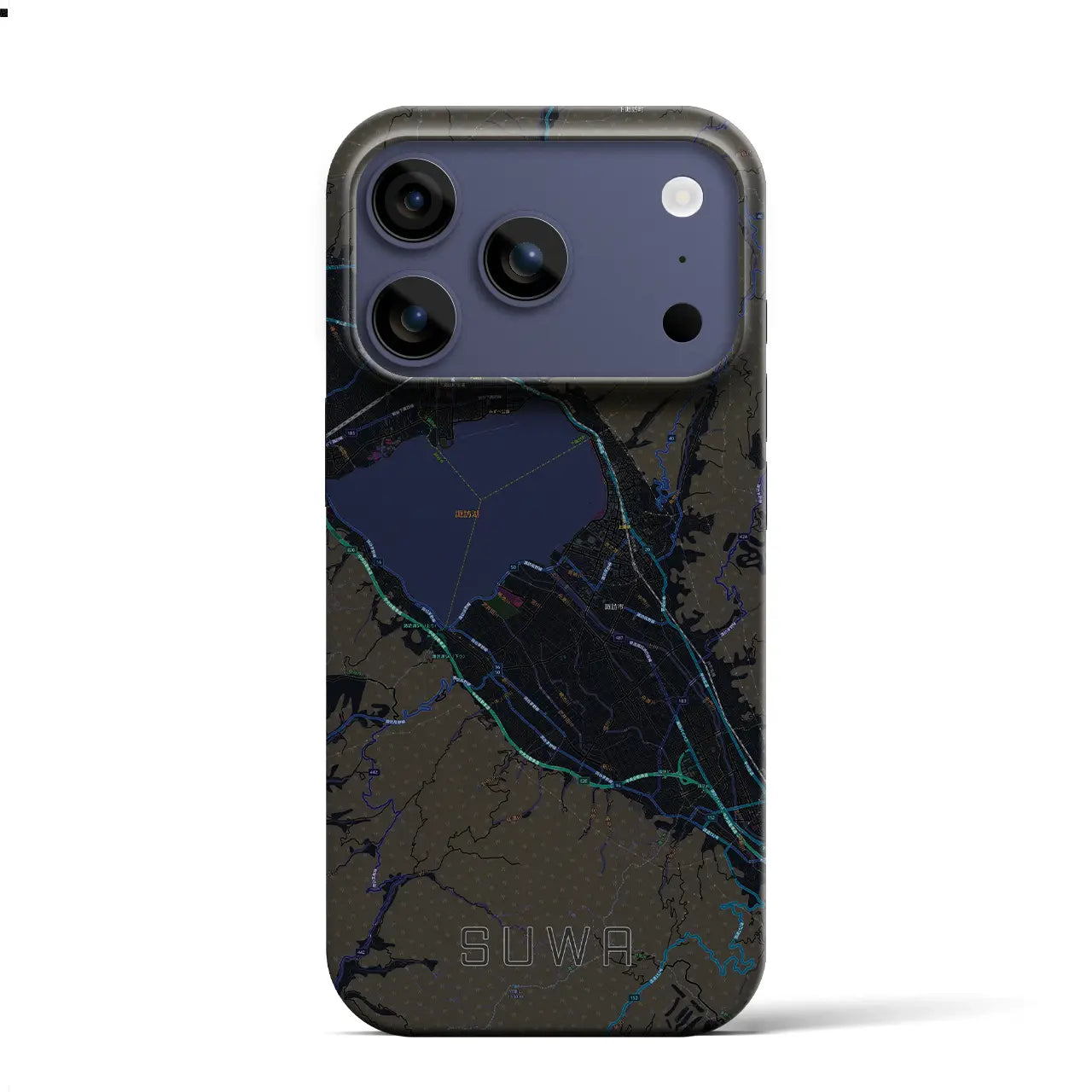 【諏訪(長野県)】地図柄iPhoneケース(バックカバータイプ)