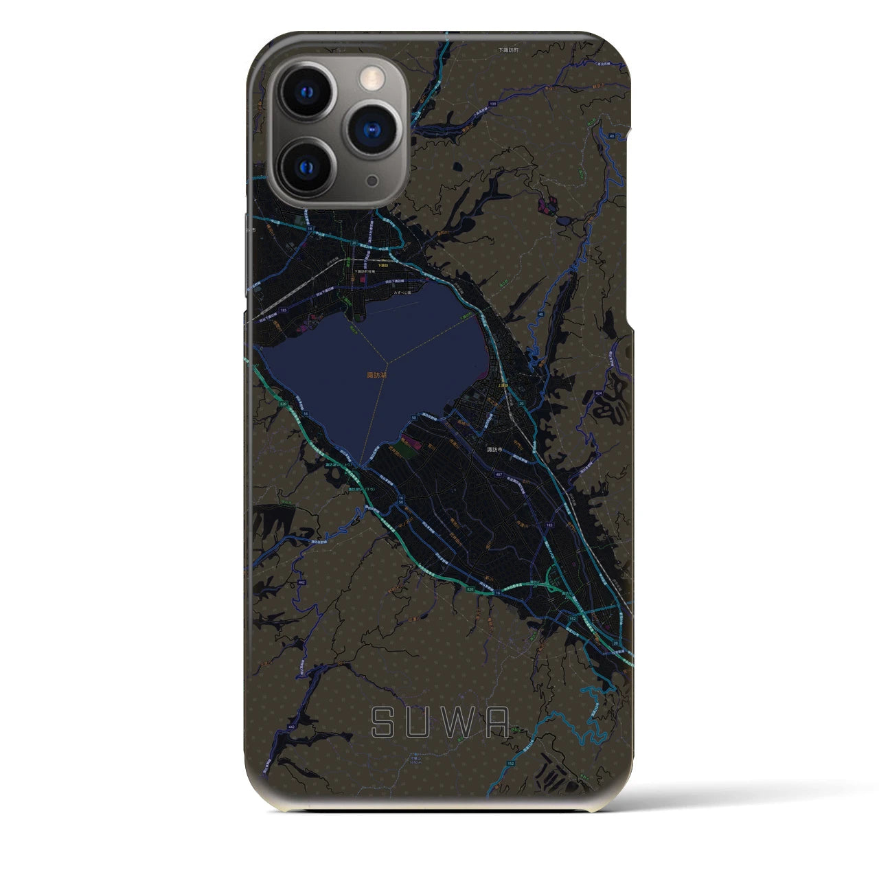 【諏訪(長野県)】地図柄iPhoneケース(バックカバータイプ)