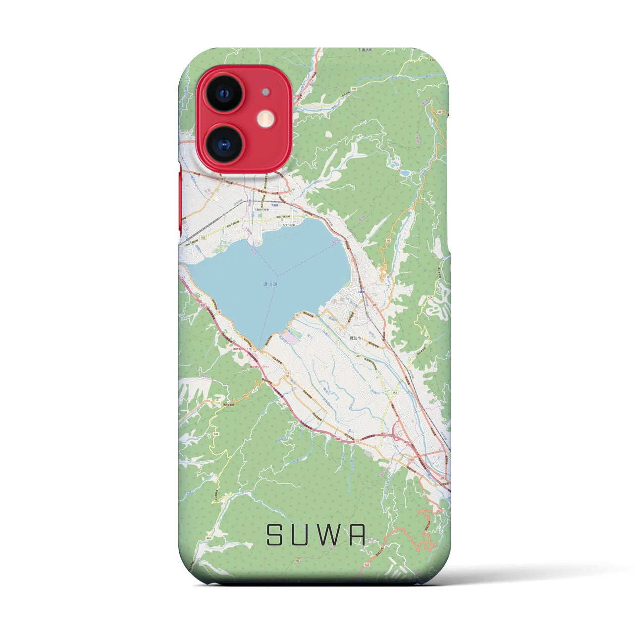 【諏訪(長野県)】地図柄iPhoneケース(バックカバータイプ)