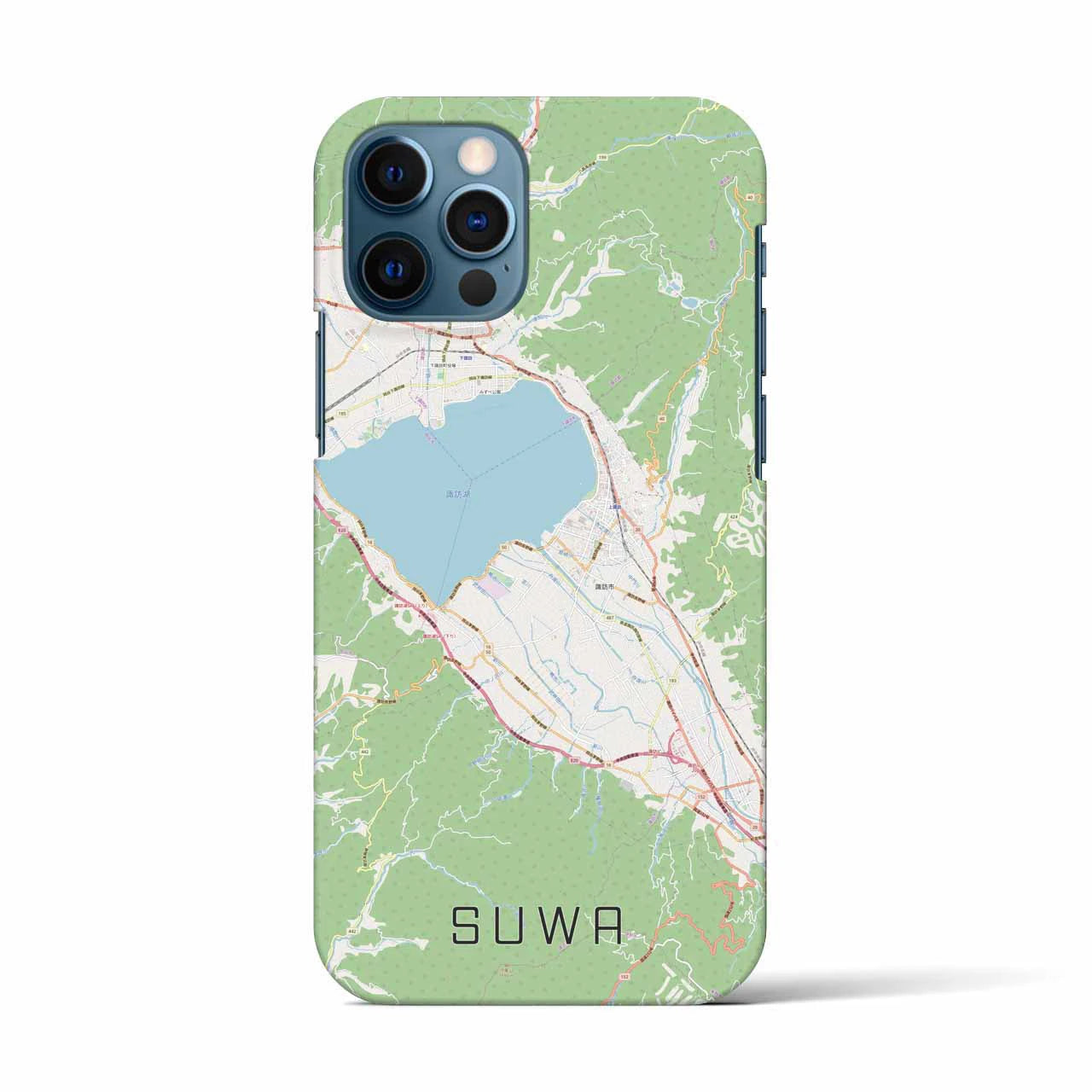 【諏訪(長野県)】地図柄iPhoneケース(バックカバータイプ)