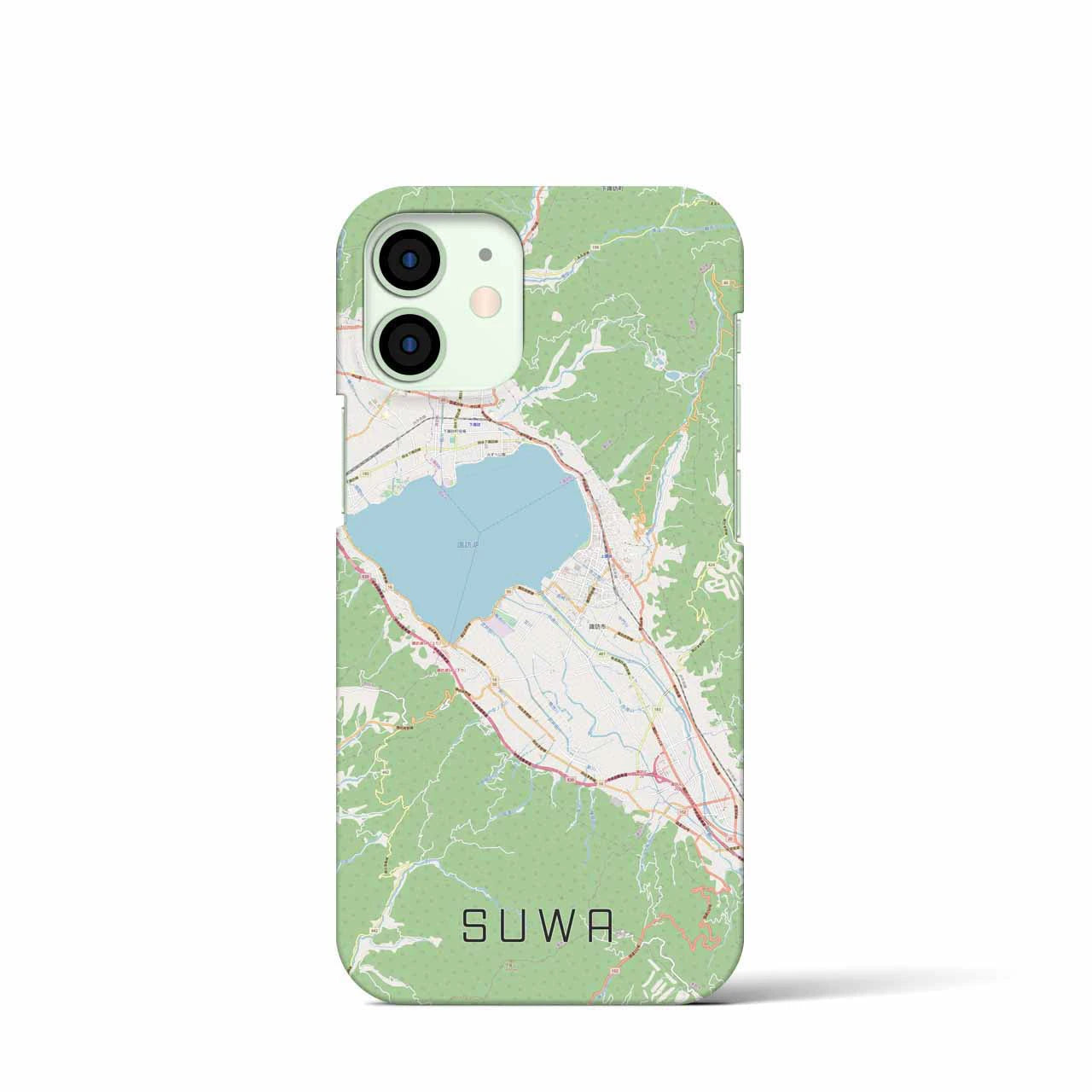 【諏訪(長野県)】地図柄iPhoneケース(バックカバータイプ)