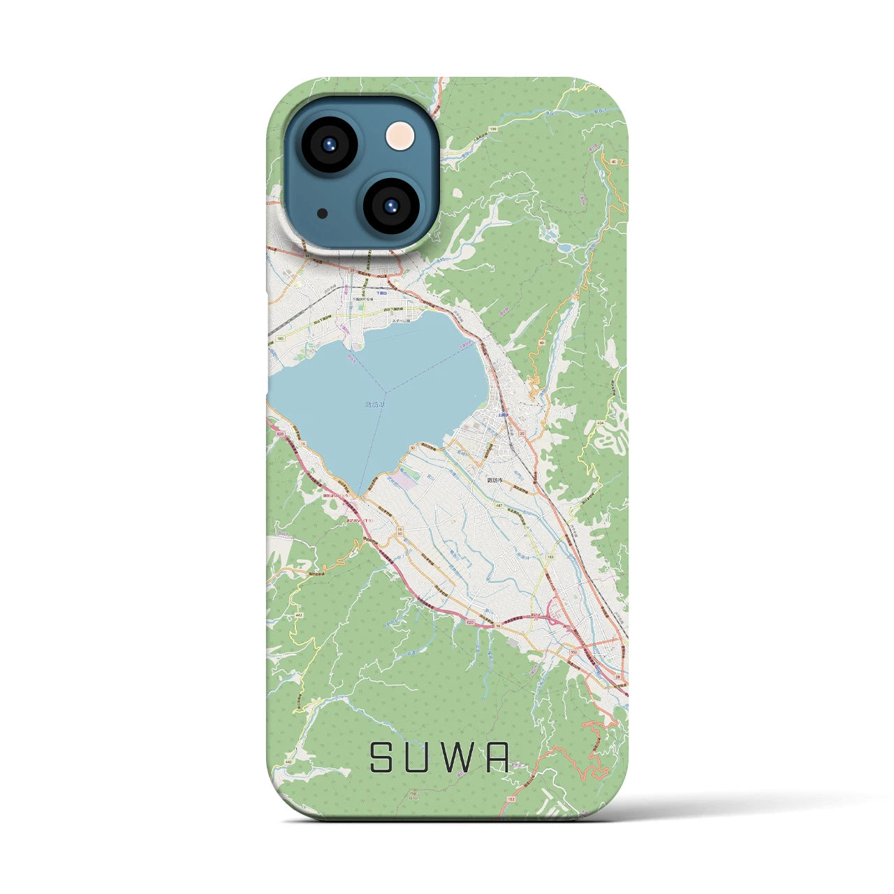 【諏訪(長野県)】地図柄iPhoneケース(バックカバータイプ)
