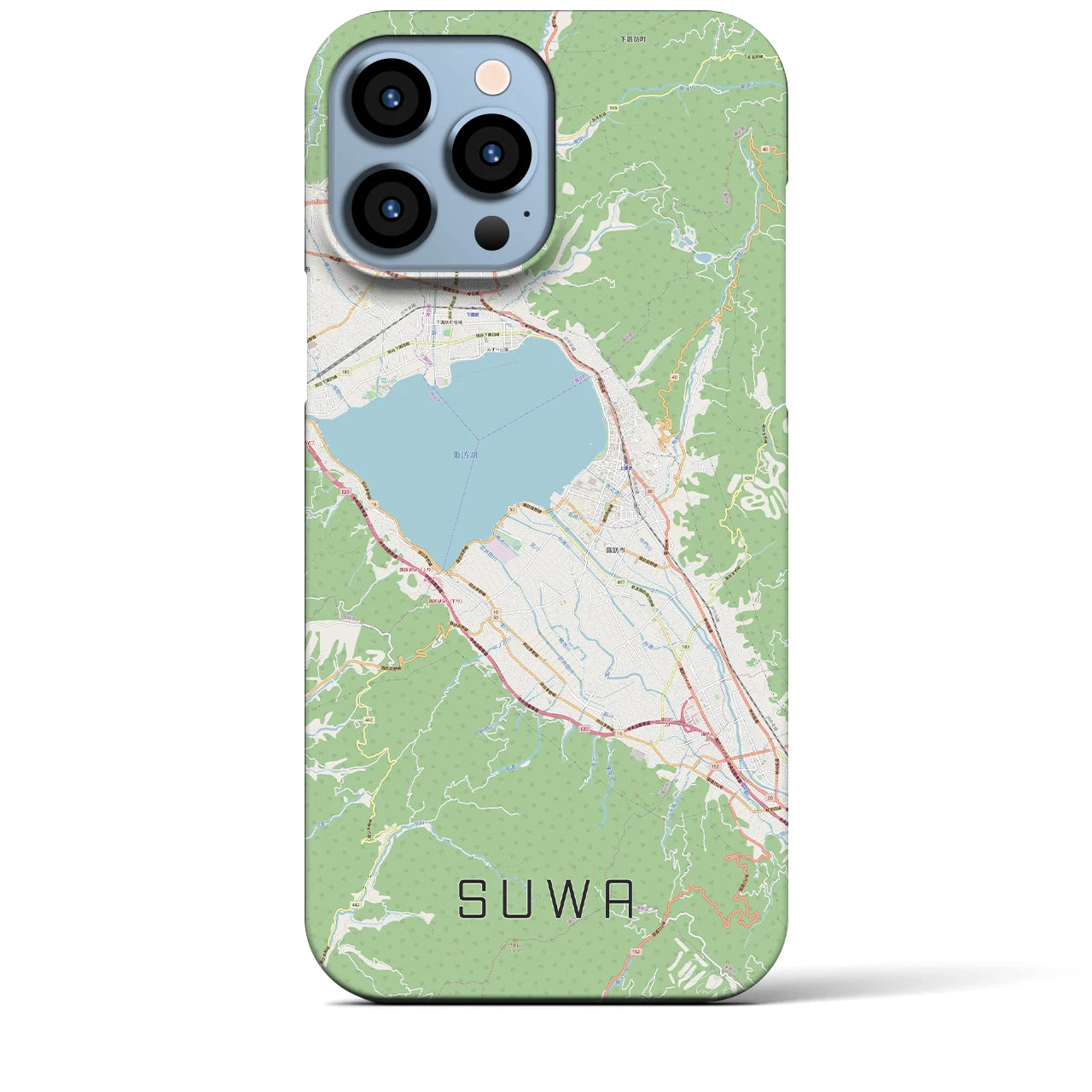 【諏訪(長野県)】地図柄iPhoneケース(バックカバータイプ)