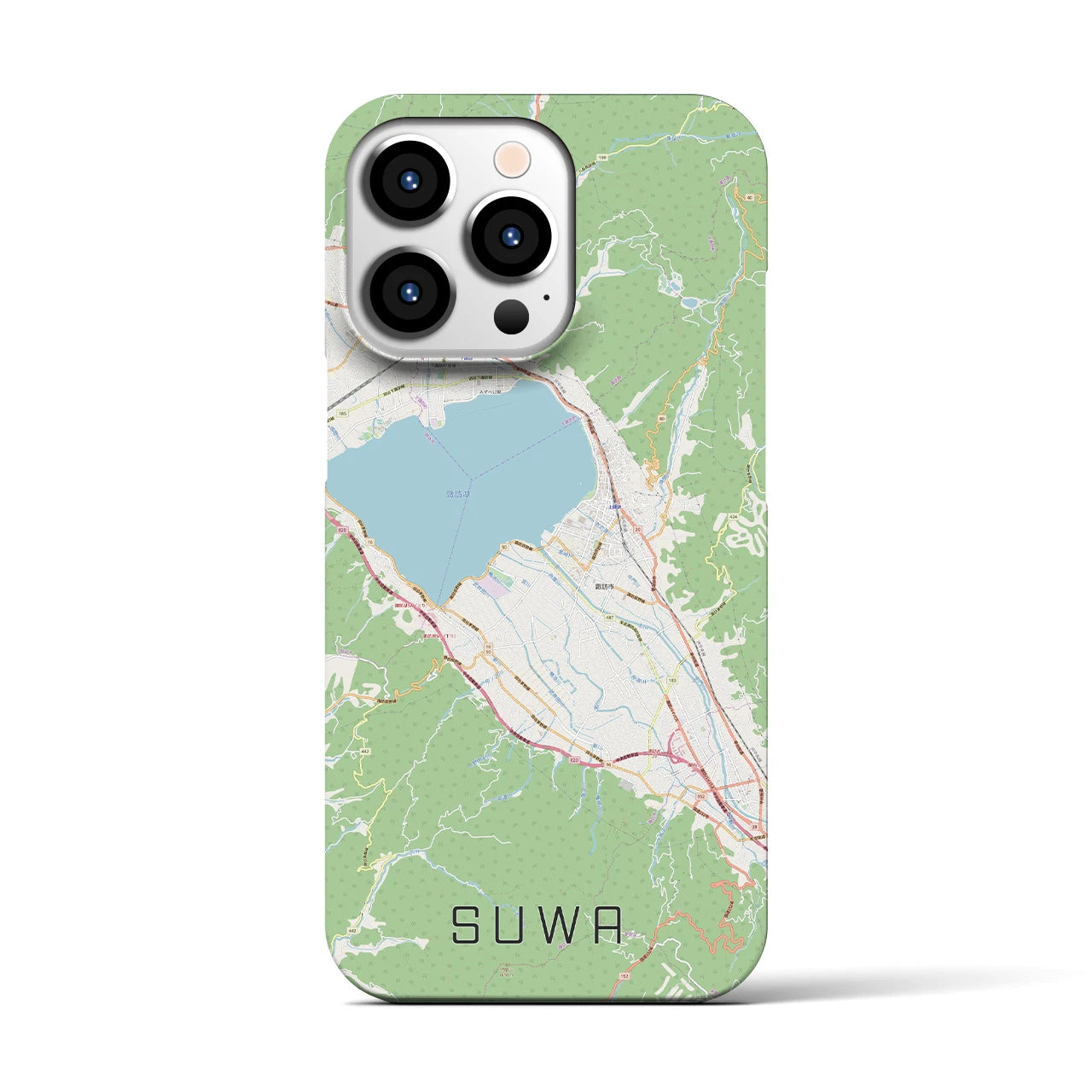 【諏訪(長野県)】地図柄iPhoneケース(バックカバータイプ)