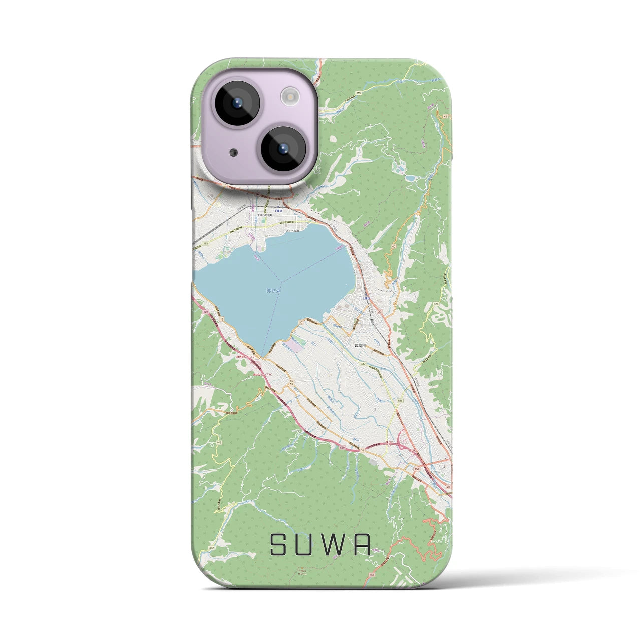 【諏訪(長野県)】地図柄iPhoneケース(バックカバータイプ)