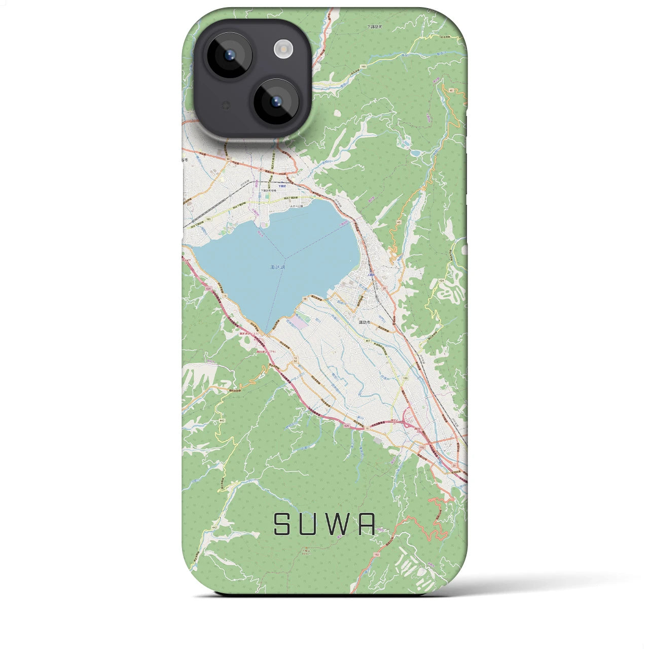 【諏訪(長野県)】地図柄iPhoneケース(バックカバータイプ)