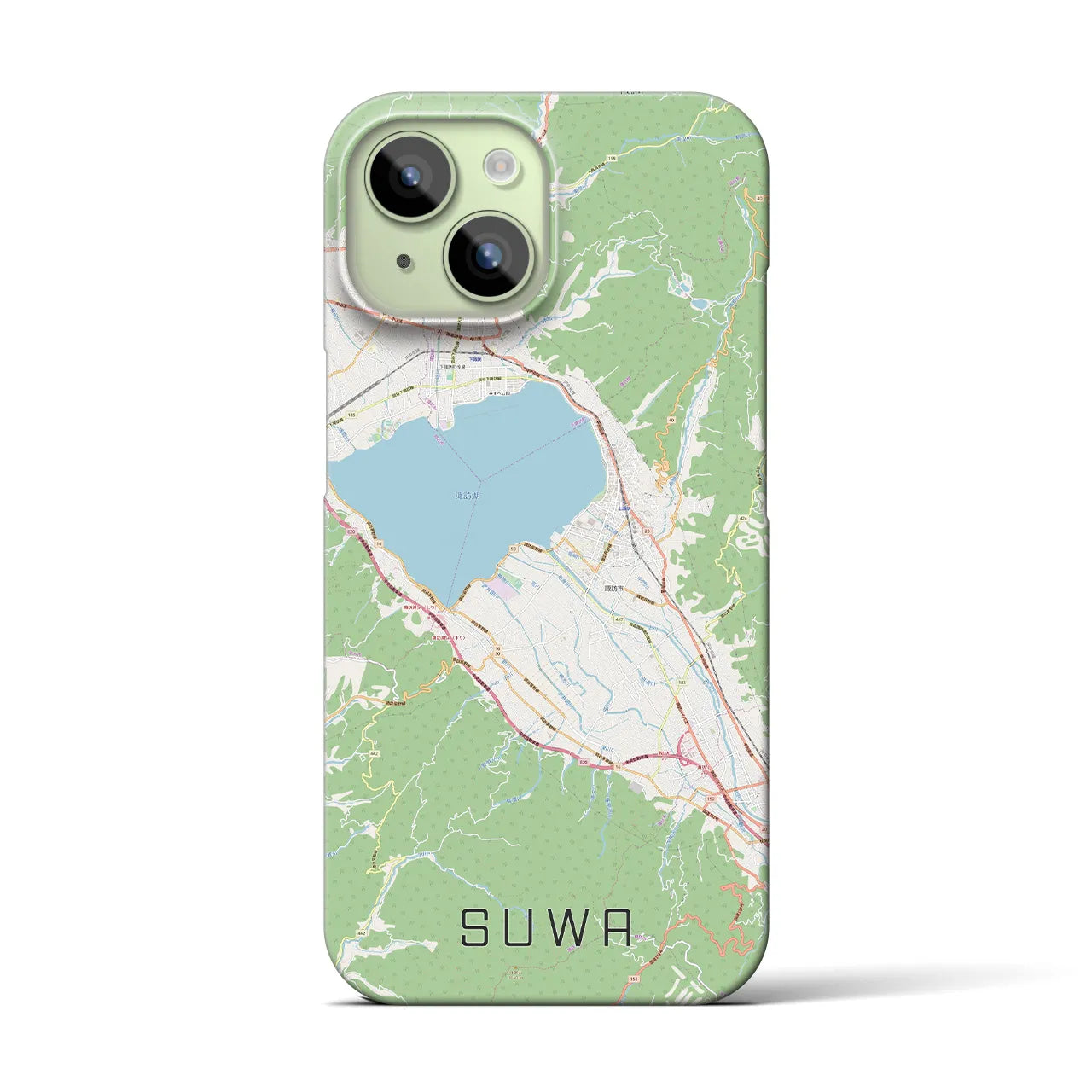 【諏訪(長野県)】地図柄iPhoneケース(バックカバータイプ)