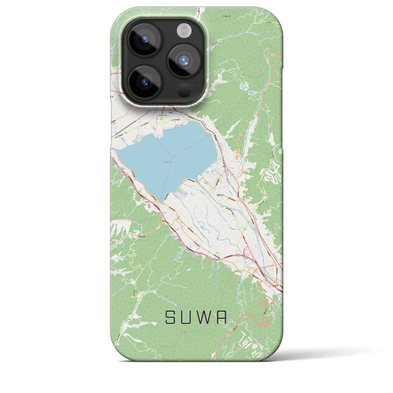 【諏訪(長野県)】地図柄iPhoneケース(バックカバータイプ)