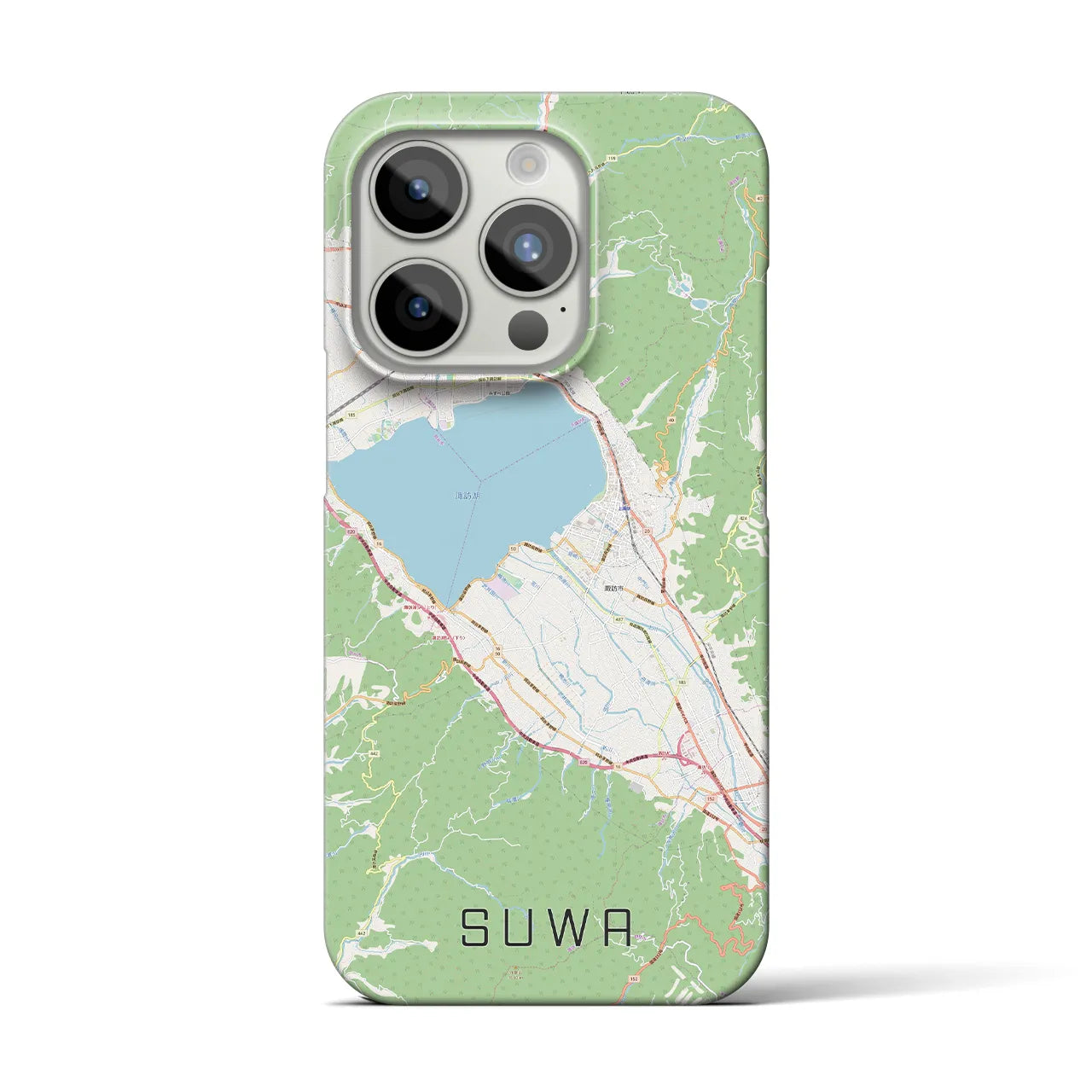 【諏訪(長野県)】地図柄iPhoneケース(バックカバータイプ)