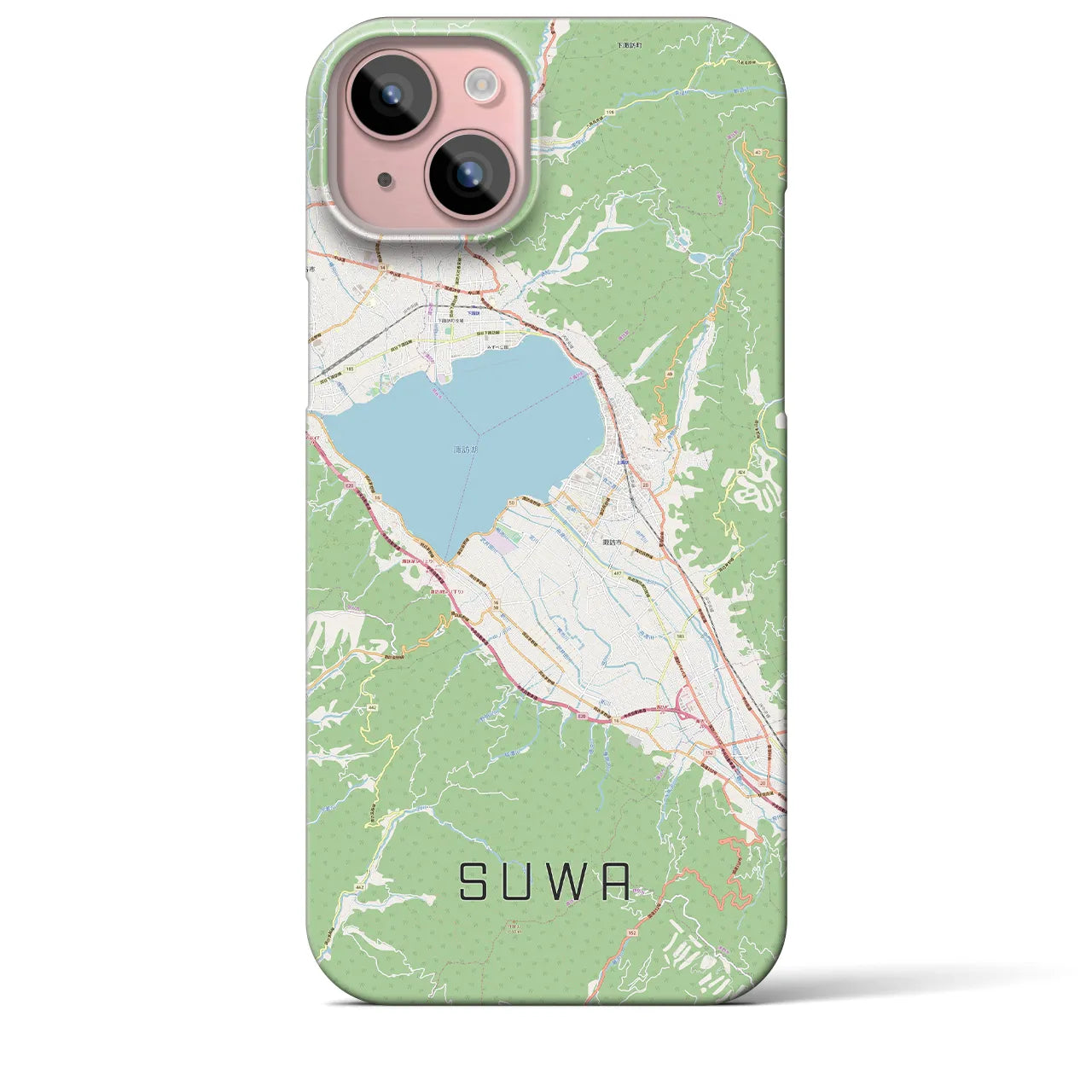 【諏訪(長野県)】地図柄iPhoneケース(バックカバータイプ)