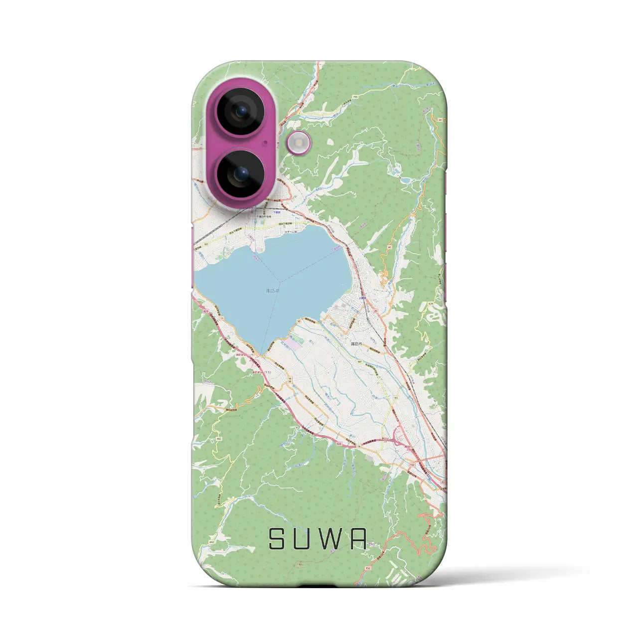 【諏訪(長野県)】地図柄iPhoneケース(バックカバータイプ)