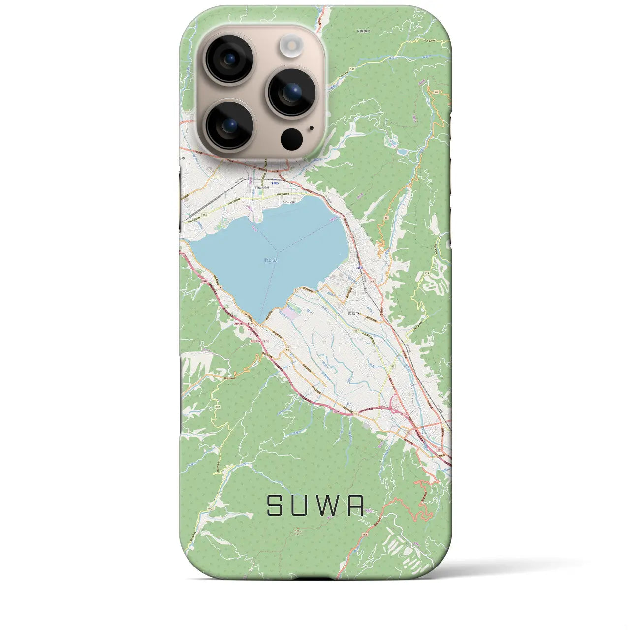【諏訪(長野県)】地図柄iPhoneケース(バックカバータイプ)