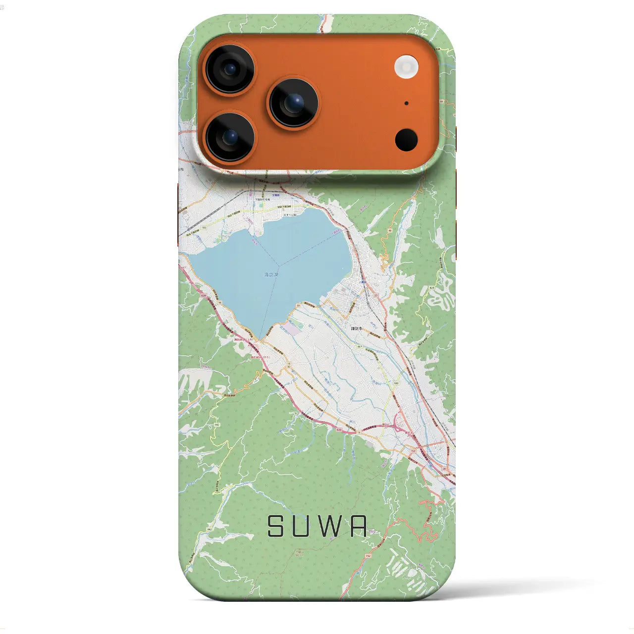 【諏訪(長野県)】地図柄iPhoneケース(バックカバータイプ)