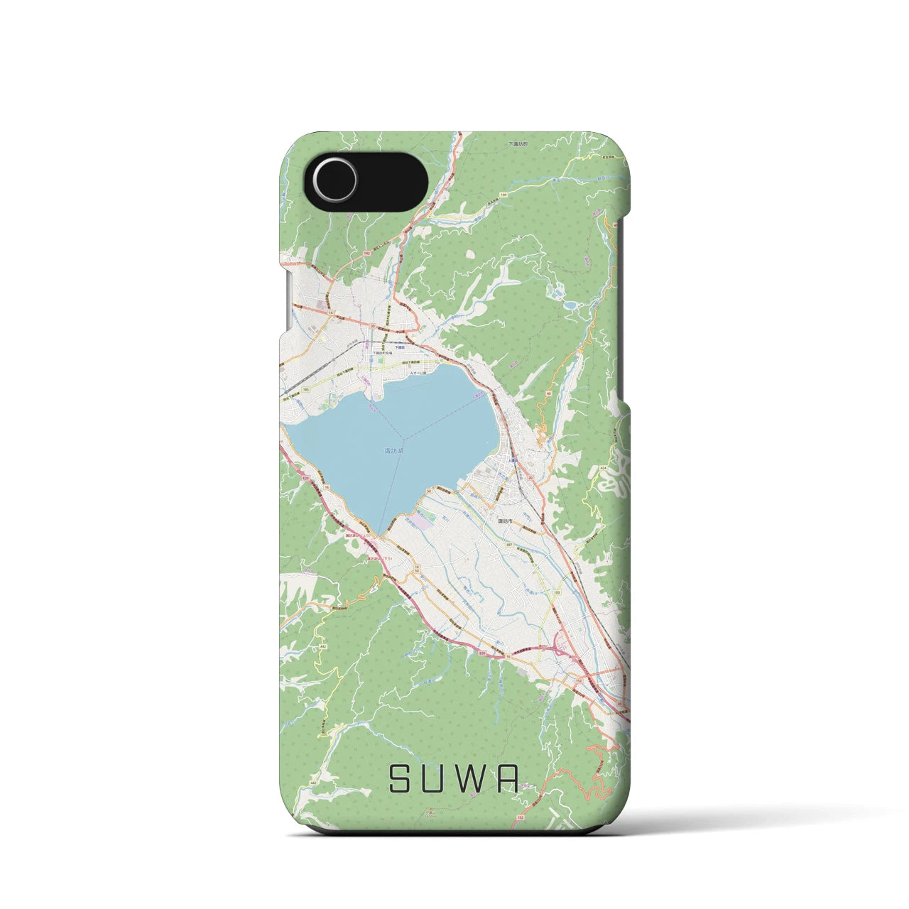 【諏訪(長野県)】地図柄iPhoneケース(バックカバータイプ)