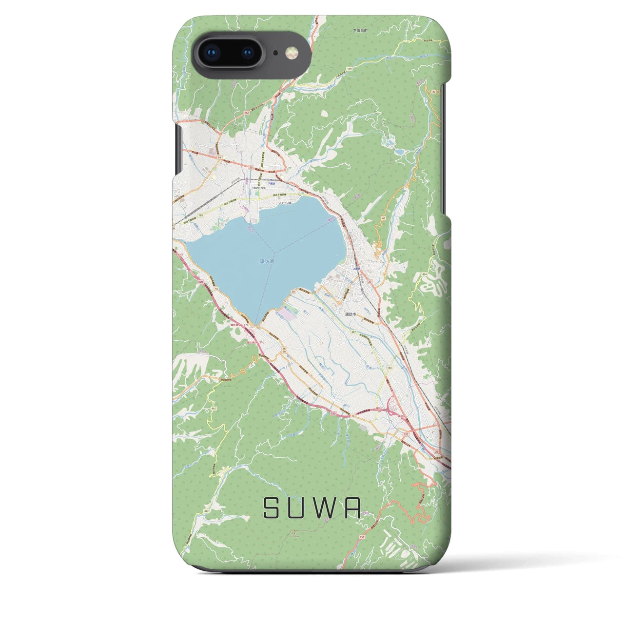【諏訪(長野県)】地図柄iPhoneケース(バックカバータイプ)