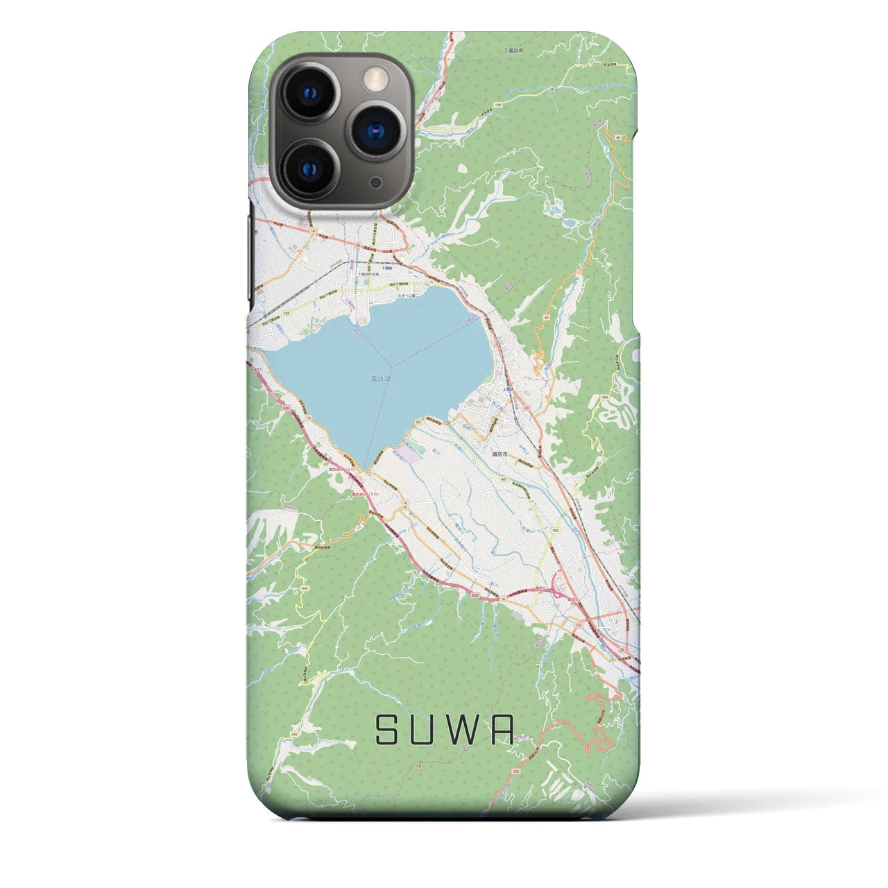 【諏訪(長野県)】地図柄iPhoneケース(バックカバータイプ)