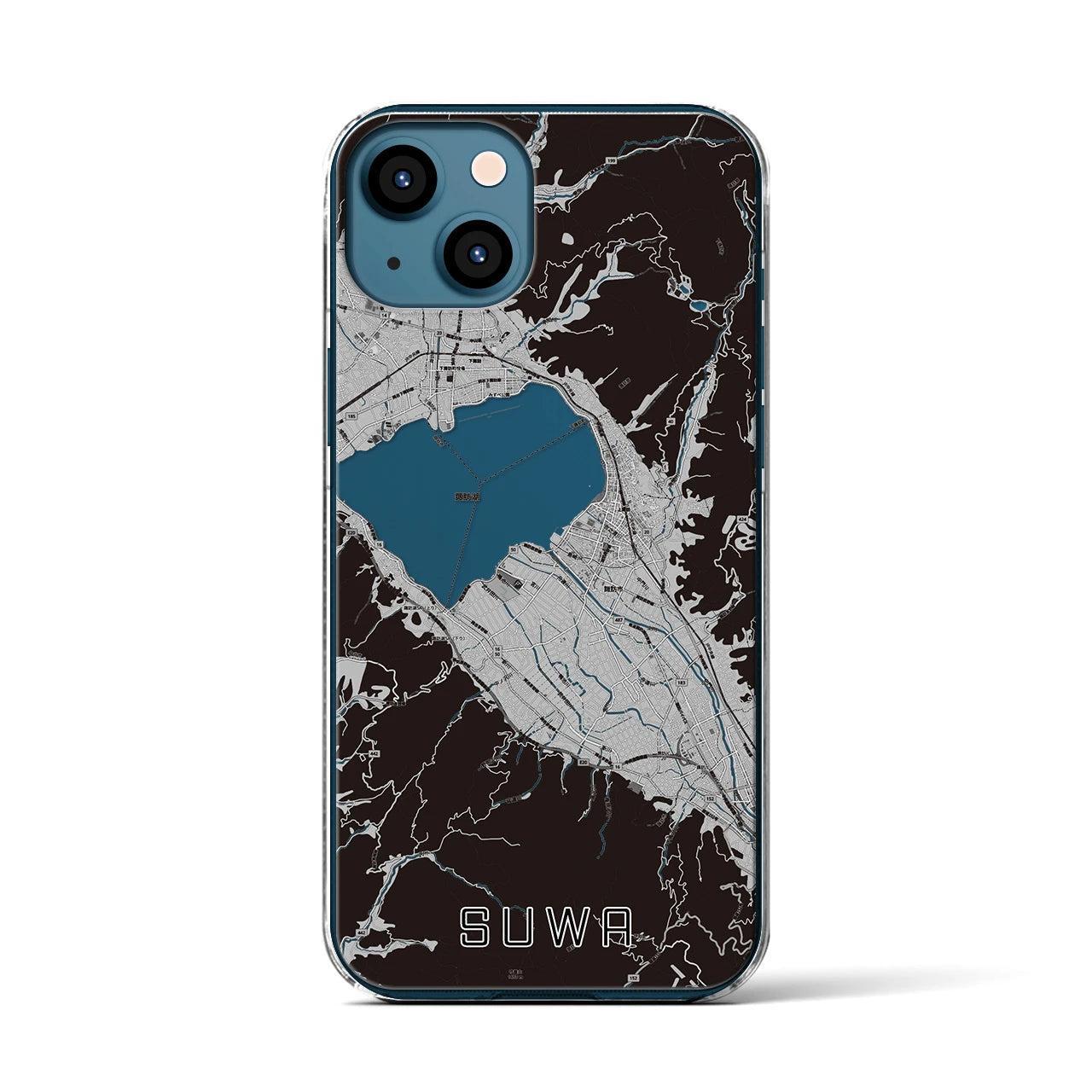 【諏訪(長野県)】地図柄iPhoneケース(クリアタイプ)