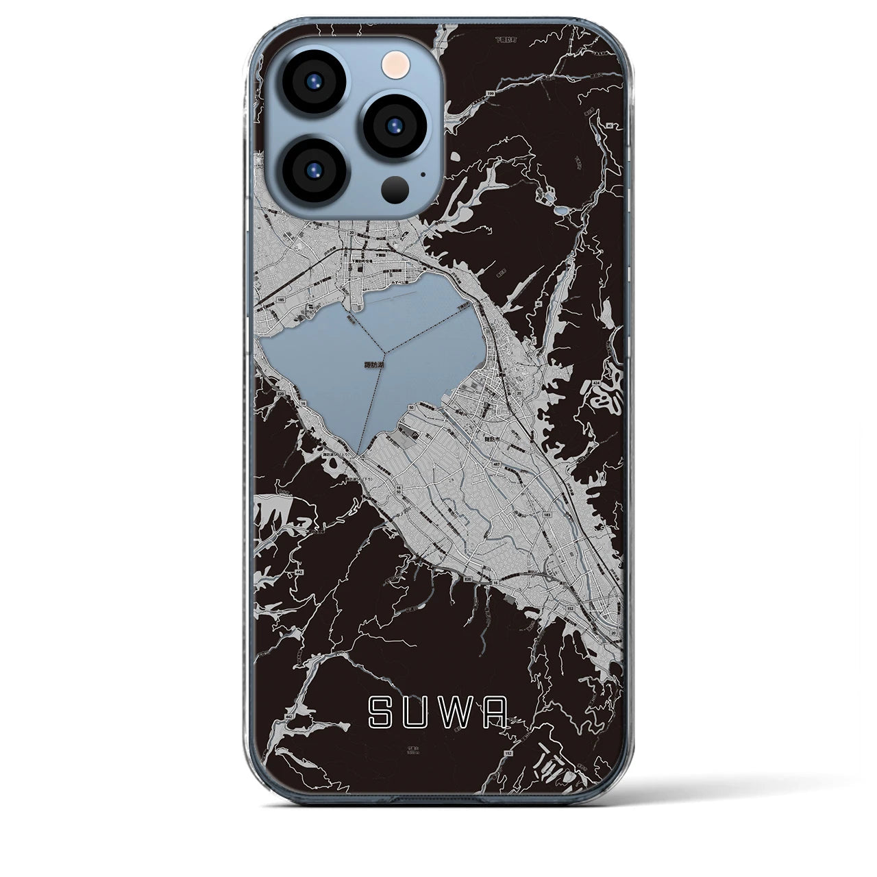 【諏訪(長野県)】地図柄iPhoneケース(クリアタイプ)