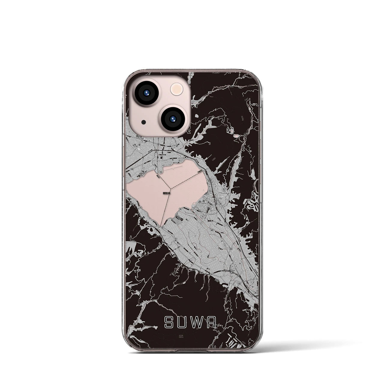 【諏訪(長野県)】地図柄iPhoneケース(クリアタイプ)