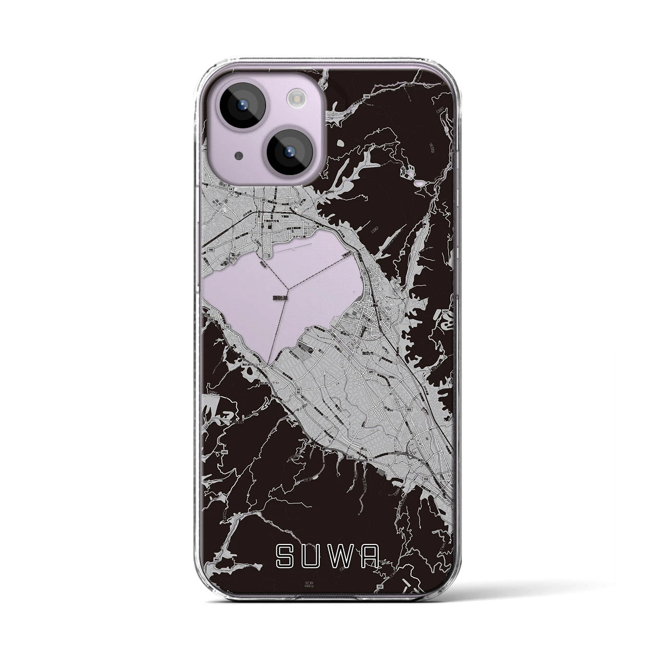 【諏訪(長野県)】地図柄iPhoneケース(クリアタイプ)