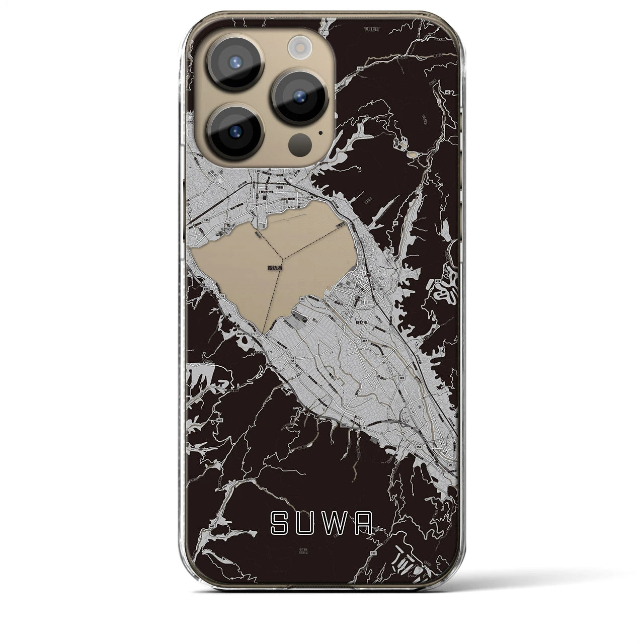 【諏訪(長野県)】地図柄iPhoneケース(クリアタイプ)