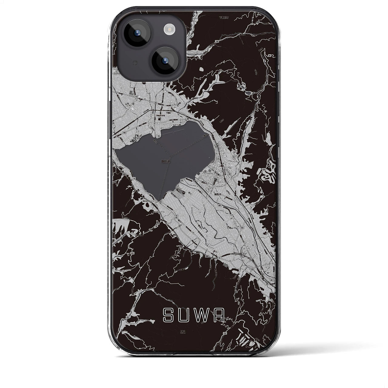 【諏訪(長野県)】地図柄iPhoneケース(クリアタイプ)