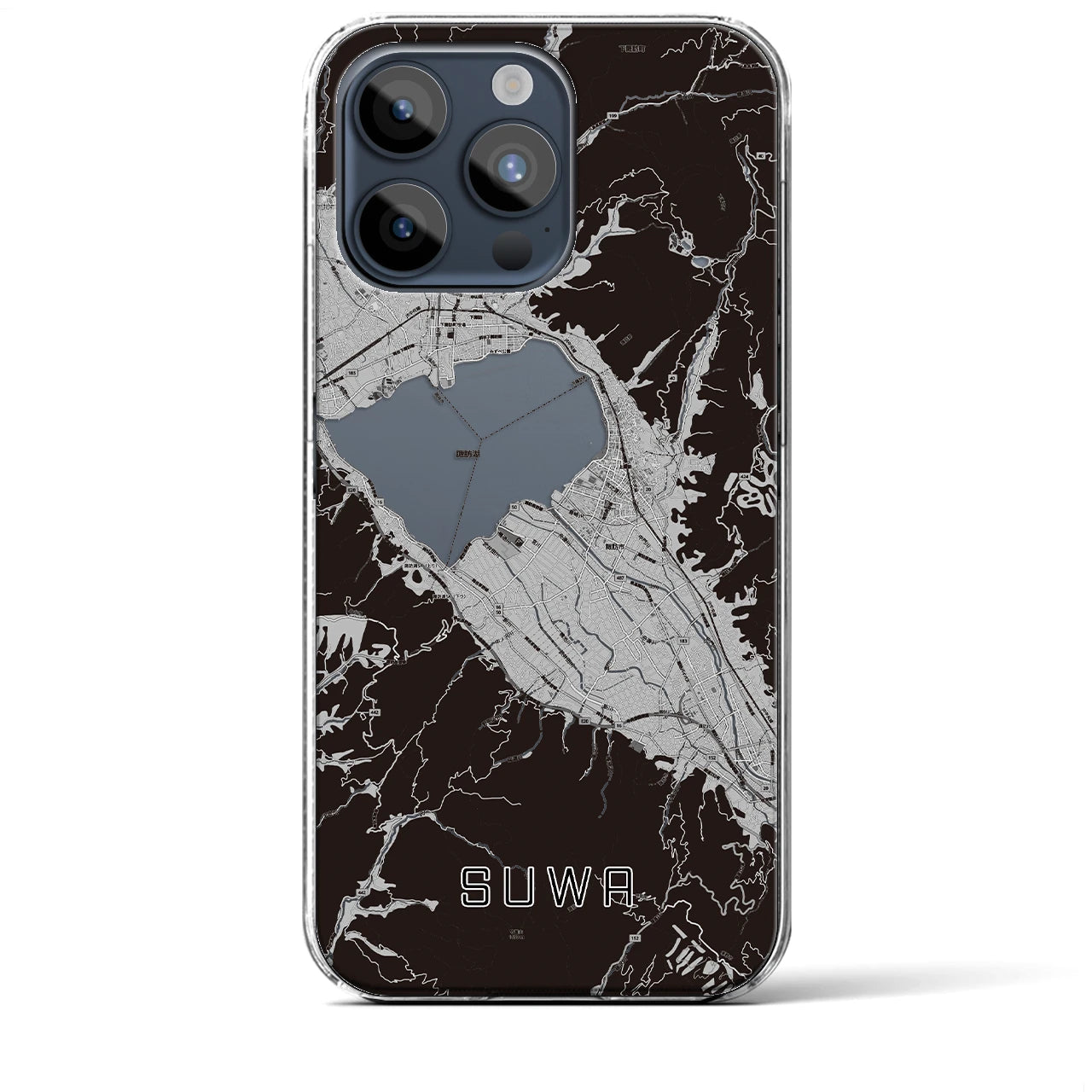 【諏訪(長野県)】地図柄iPhoneケース(クリアタイプ)