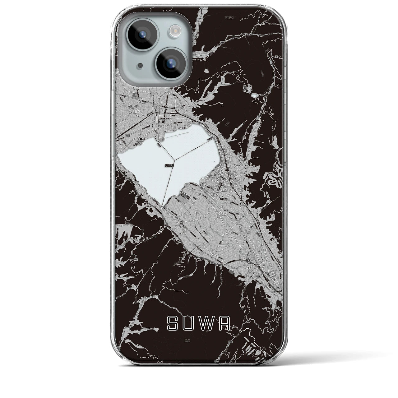 【諏訪(長野県)】地図柄iPhoneケース(クリアタイプ)