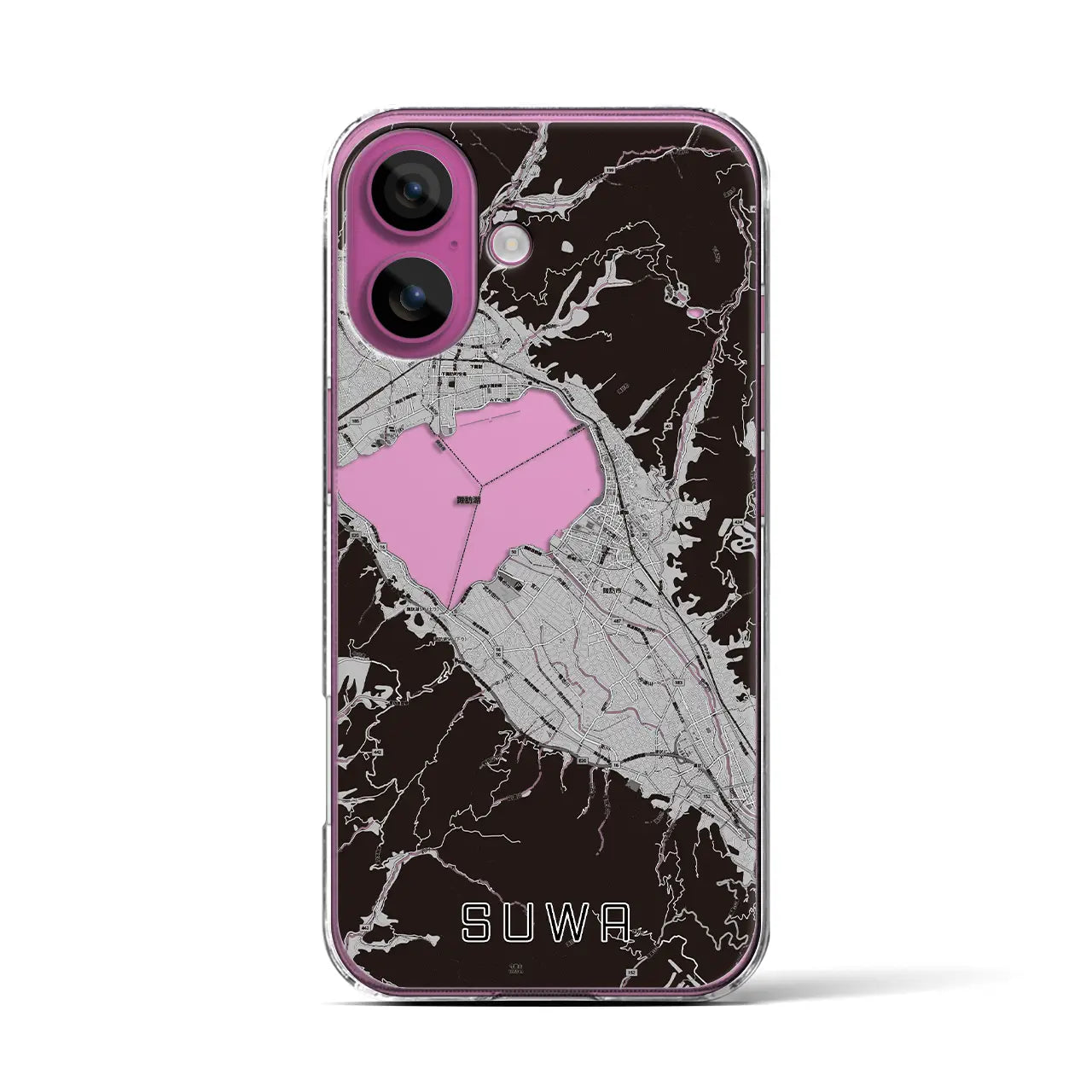 【諏訪(長野県)】地図柄iPhoneケース(クリアタイプ)