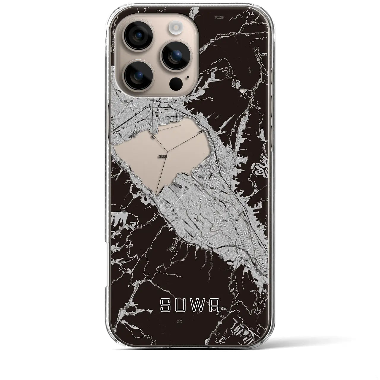 【諏訪(長野県)】地図柄iPhoneケース(クリアタイプ)