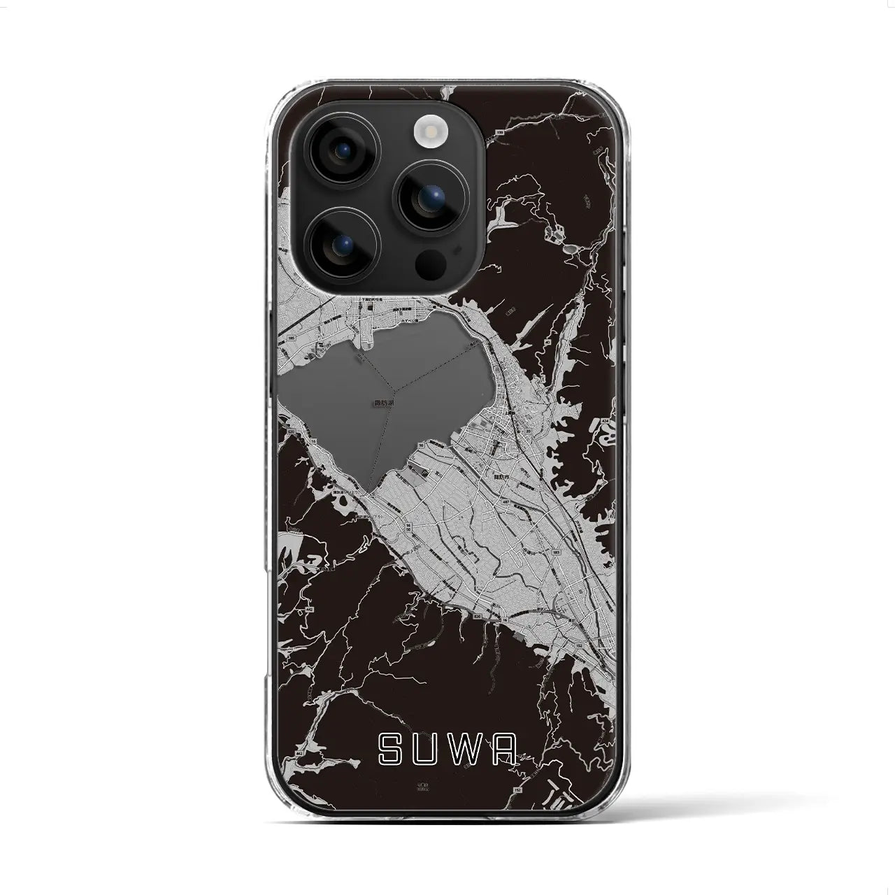 【諏訪(長野県)】地図柄iPhoneケース(クリアタイプ)