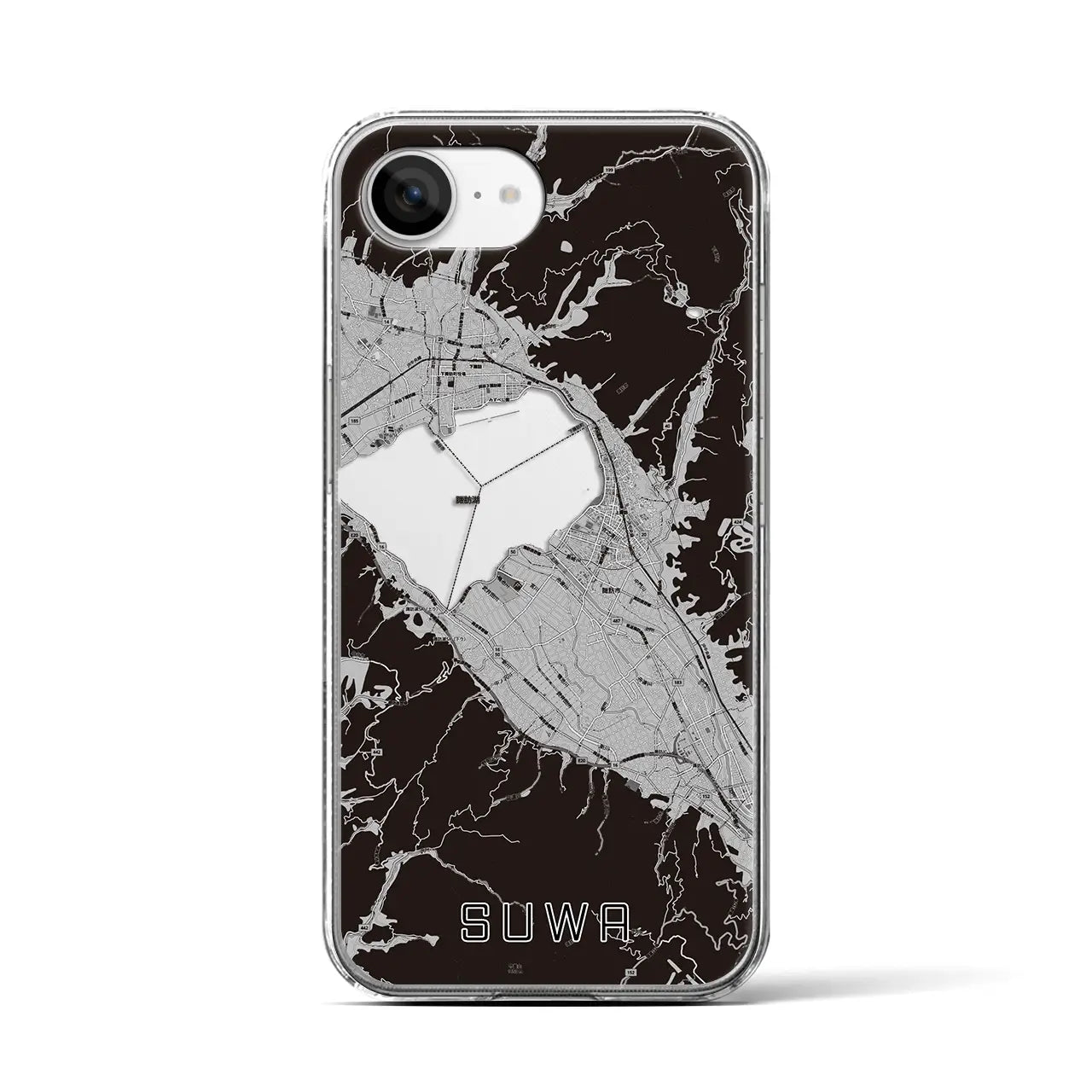 【諏訪(長野県)】地図柄iPhoneケース(クリアタイプ)