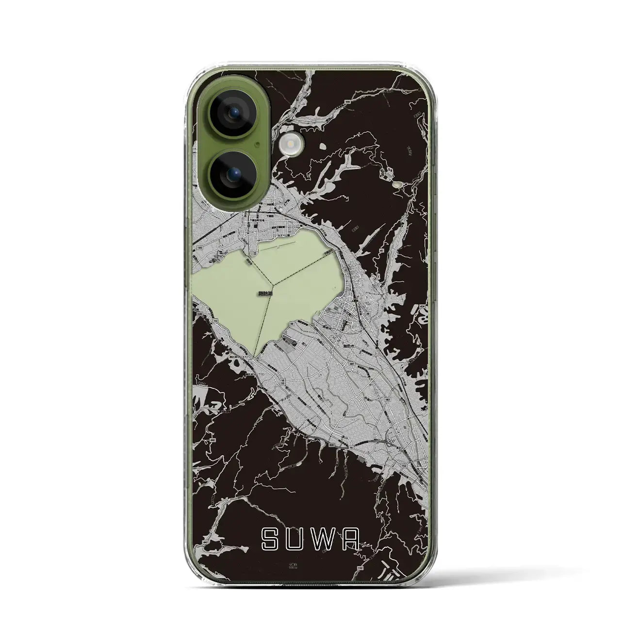 【諏訪(長野県)】地図柄iPhoneケース(クリアタイプ)