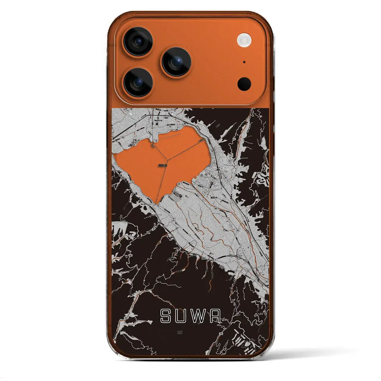 【諏訪(長野県)】地図柄iPhoneケース(クリアタイプ)