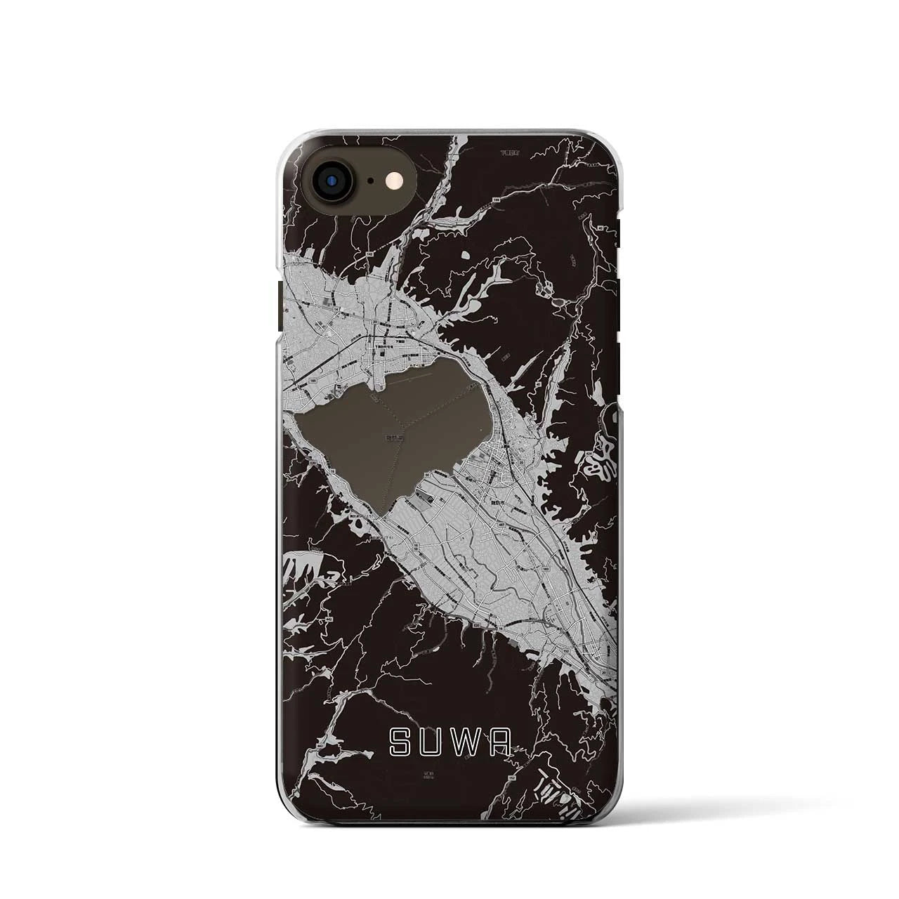 【諏訪(長野県)】地図柄iPhoneケース(クリアタイプ)