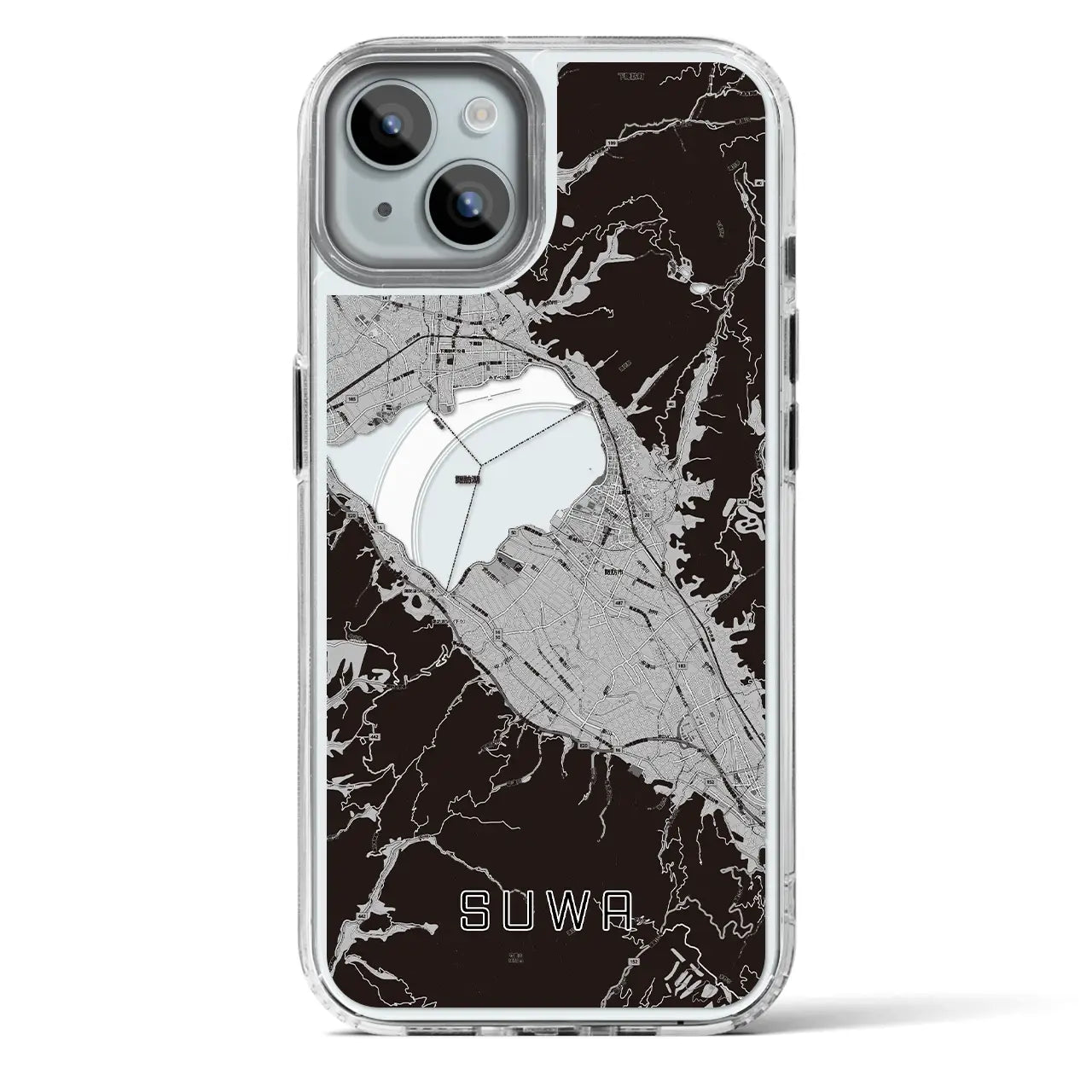 【諏訪(長野県)】地図柄iPhoneケース(MagSafeタイプ)