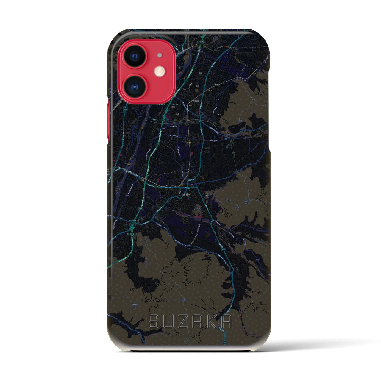 【須坂(長野県)】地図柄iPhoneケース(バックカバータイプ)