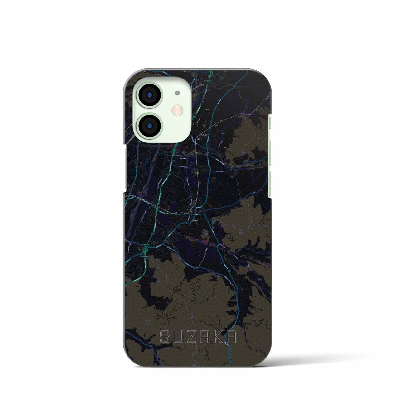 【須坂(長野県)】地図柄iPhoneケース(バックカバータイプ)