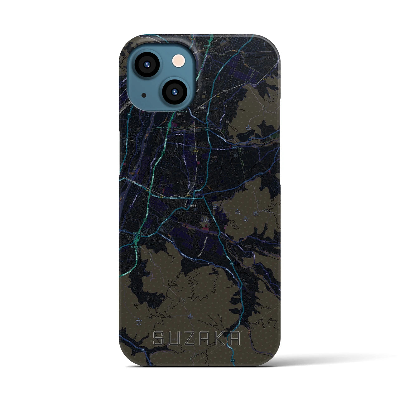 【須坂(長野県)】地図柄iPhoneケース(バックカバータイプ)