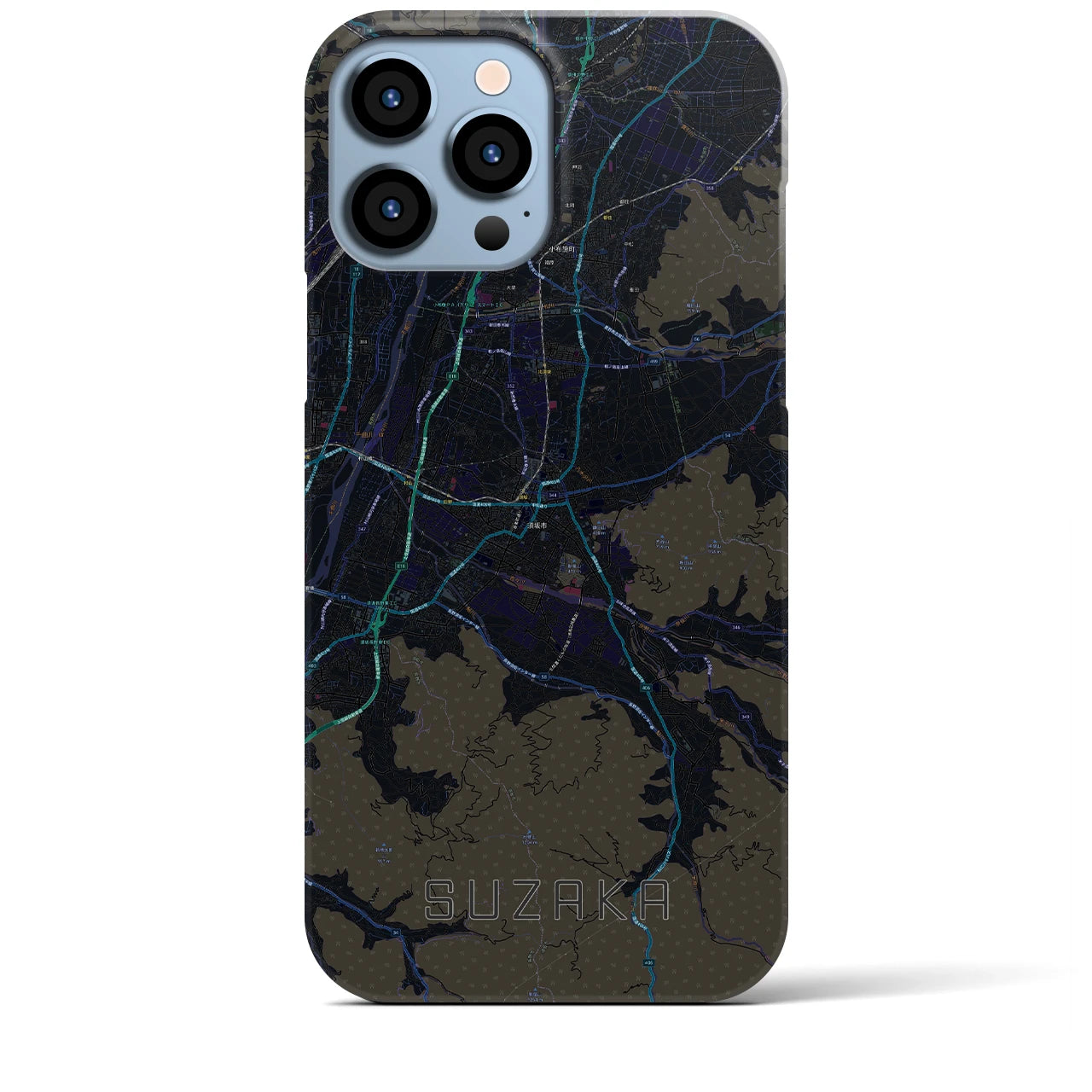 【須坂(長野県)】地図柄iPhoneケース(バックカバータイプ)