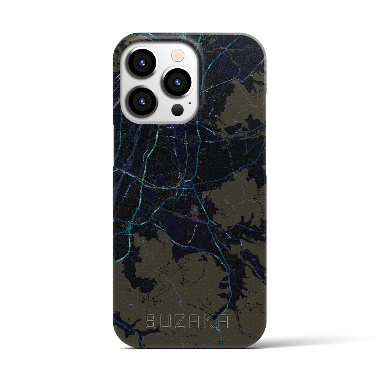【須坂(長野県)】地図柄iPhoneケース(バックカバータイプ)
